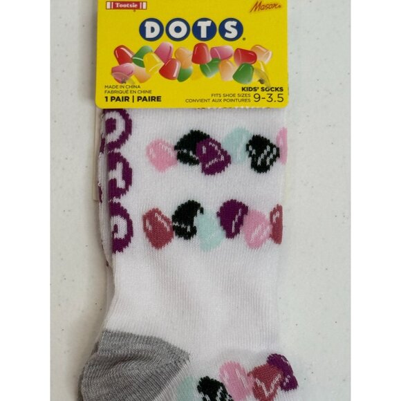 DOTS Candy Kids Socks White with Colorful Hearts Size 9–3.5 NWT - Picture 2 of 3